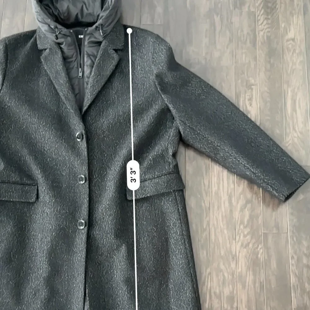 Black & Grey Express XL Men's Jacket with zip-in hooded bib - Picture 9 of 13